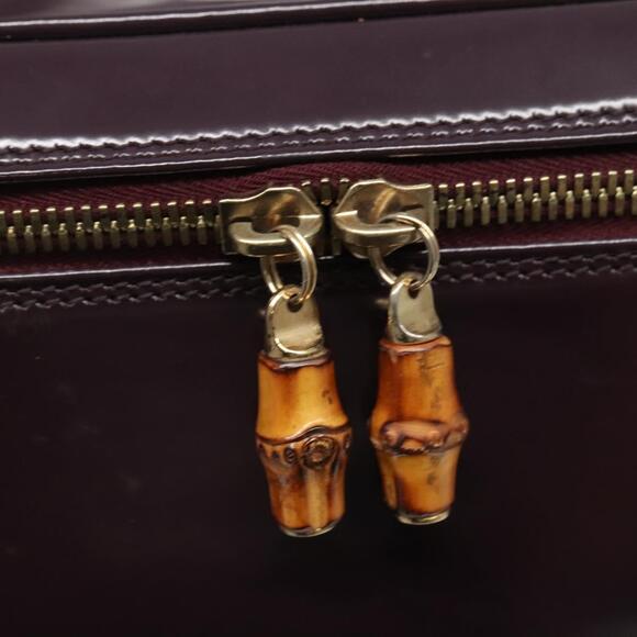 GUCCI Bamboo Vanity Hand Bag Leather Purple Gold 032 1956 032 1956 - Picture 14 of 16